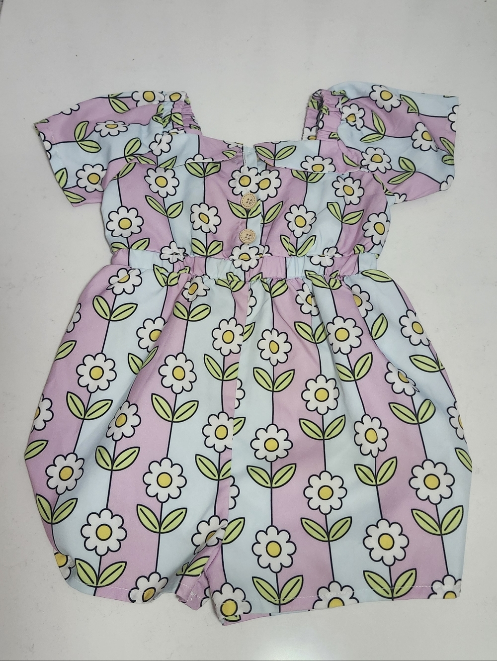Floral Pastel Baby Romper in Pink & Light Blue 18-24